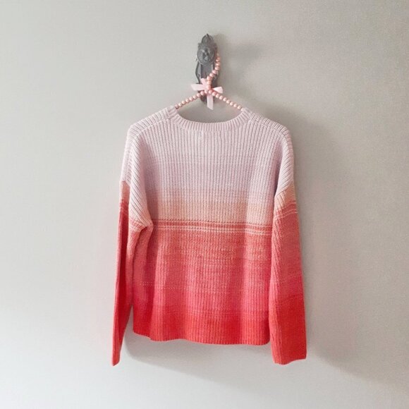 NWT 525 America pink red ombre knit cotton sweater - Picture 6 of 6